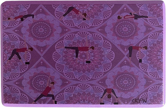 YOGA BLOCK,1 Pcs,Guide Pattern on the Surface, EVA Foam Soft Non-Slip Surface for Yoga, Pilates, Meditation.