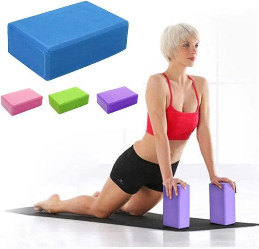 Yoga Blocks,Exercise Fitness Yoga Blocks Foam Bolster,Latex-Free Eva Foam Soft Non-Slip Foam Surface,Improve Strength,Flexibility and Balance,For Women Yoga Pilates and Meditation (Blue)