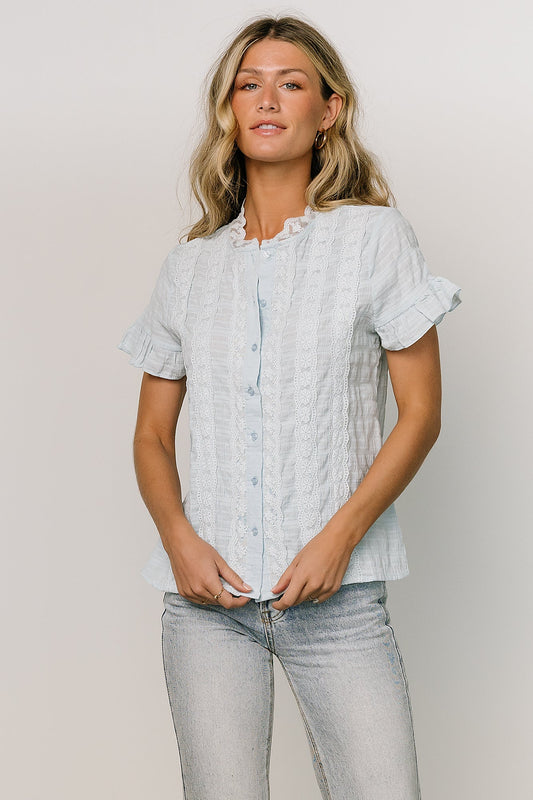 Zara Lace Top | Blue - Baltic Born