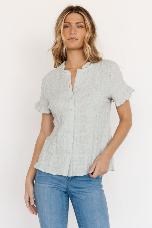 Zara Lace Top | Sage - Baltic Born